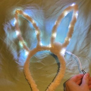 light up white bunny ears